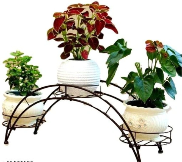 Rectangle Shape  Metal Indoor Flower Pots  Stands multipurpose flower pot stand plant holder is a perfect pot stand, flower stand, plant stand. It is suitable for outdoor as well as indoor plants -  Free Size,  Black,  Iron, Pack of1